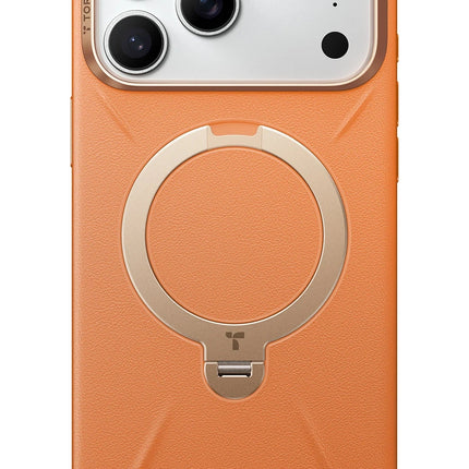 iPhone 17 Pro Max/18 Pro Max O Stand Spin VegSkin Serisi Magsafe Kılıf - Turuncu 2