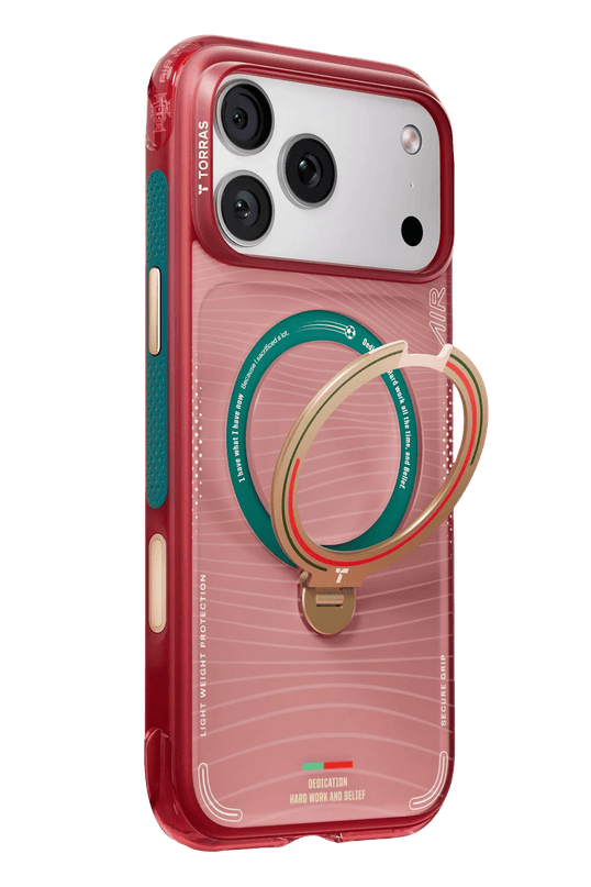 iPhone 17 Pro Max/18 Pro Max OStand Q3 Air World Cup Serisi Magsafe Kılıf - Kırmızı 4
