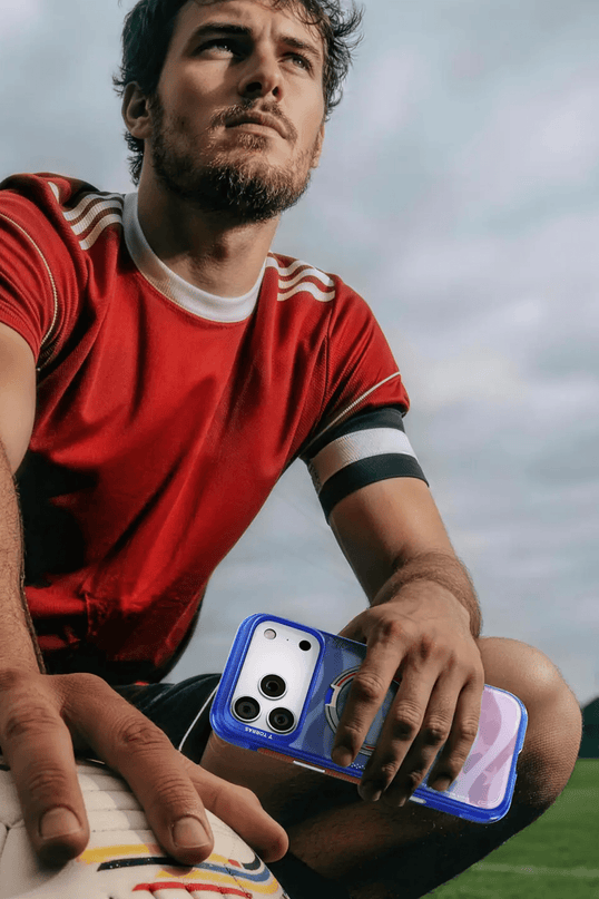iPhone 17 Pro Max/18 Pro Max OStand Q3 Air World Cup Serisi Magsafe Kılıf - Kırmızı-Mavi 5