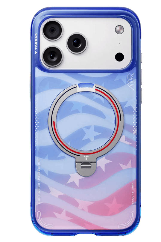 iPhone 17 Pro Max/18 Pro Max OStand Q3 Air World Cup Serisi Magsafe Kılıf - Kırmızı-Mavi 4