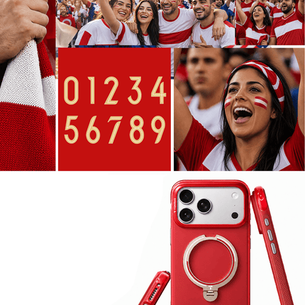 iPhone 17 Pro Max/18 Pro Max OStand Q3 Air World Cup Serisi Magsafe Kılıf - Kırmızı 6
