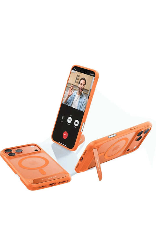 iPhone 17 Pro Max/18 Pro Max P Stand Serisi Magsafe Kılıf - Turuncu 5