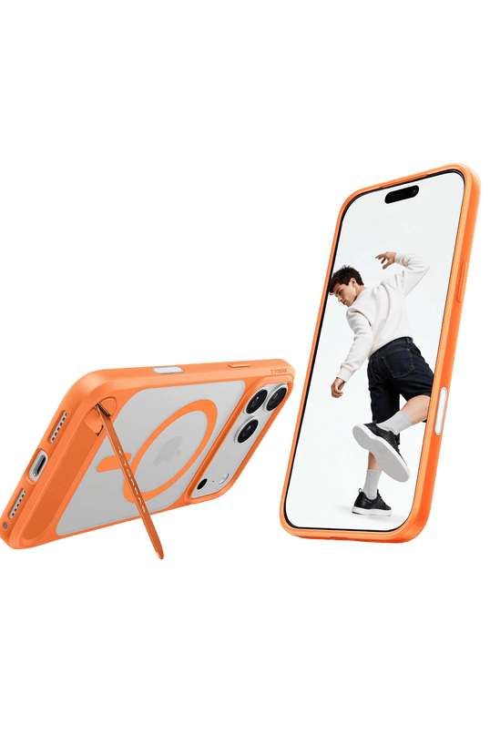 iPhone 17 Pro Max/18 Pro Max P Stand Serisi Magsafe Kılıf - Turuncu 4