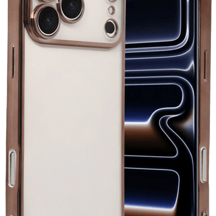iPhone 17 Pro Razer Lensli Silikon Kılıf - Çöl Titanyum