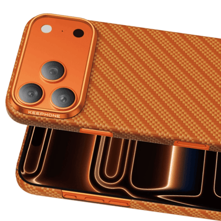 iPhone 17 Pro/18 Pro Kevlar Robin Magsafe Kılıf - Turuncu 2
