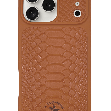 iPhone 17 Pro/18 Pro Knight Deri Kapak Kılıf - Turuncu