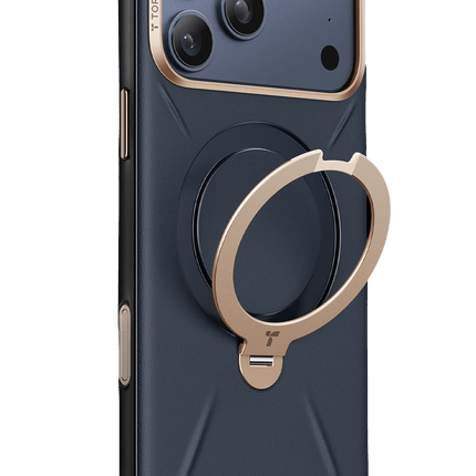 iPhone 17 Pro/18 Pro O Stand Spin VegSkin Serisi Magsafe Kılıf - Lacivert 2