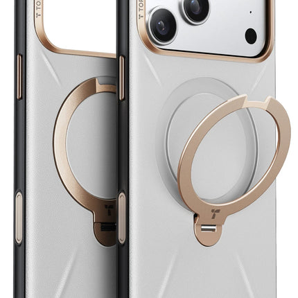 iPhone 17 Pro/18 Pro O Stand Spin VegSkin Serisi Magsafe Kılıf - Gri