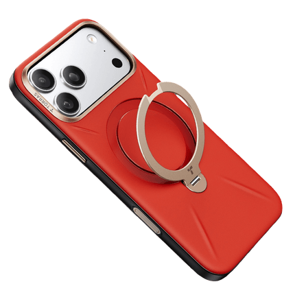 iPhone 17 Pro/18 Pro O Stand Spin VegSkin Serisi Magsafe Kılıf - Kırmızı 3