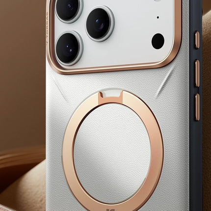 iPhone 17 Pro/18 Pro O Stand Spin VegSkin Serisi Magsafe Kılıf - Gri 3