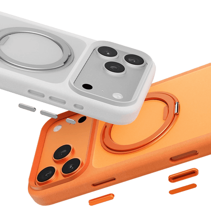 iPhone 17 Pro/18 Pro Omega Magsafe Standlı Kapak Kılıf - Beyaz 4