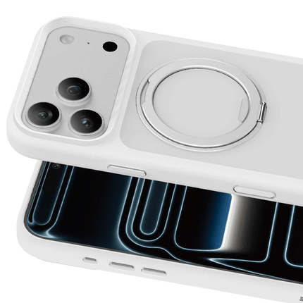 iPhone 17 Pro/18 Pro Omega Magsafe Standlı Kapak Kılıf - Beyaz 2