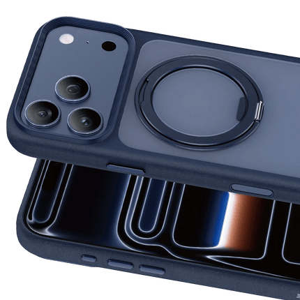 iPhone 17 Pro/18 Pro Omega Magsafe Standlı Kapak Kılıf - Lacivert 2
