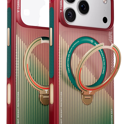iPhone 17 Pro/18 Pro OStand Q3 Air World Cup Serisi Magsafe Kılıf - Kırmızı-Yeşil