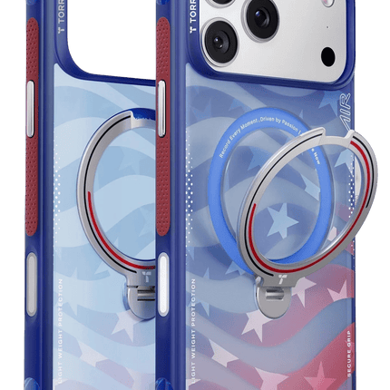 iPhone 17 Pro/18 Pro OStand Q3 Air World Cup Serisi Magsafe Kılıf - Kırmızı-Mavi
