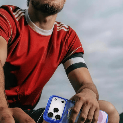 iPhone 17 Pro/18 Pro OStand Q3 Air World Cup Serisi Magsafe Kılıf - Kırmızı-Mavi 5