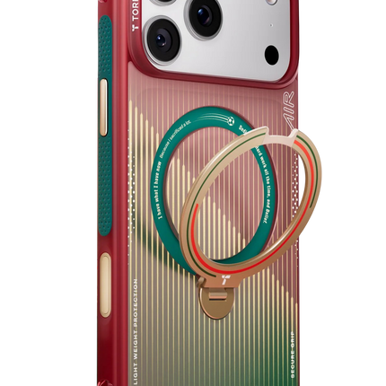iPhone 17 Pro/18 Pro OStand Q3 Air World Cup Serisi Magsafe Kılıf - Kırmızı-Yeşil 4