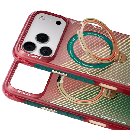 iPhone 17 Pro/18 Pro OStand Q3 Air World Cup Serisi Magsafe Kılıf - Kırmızı-Yeşil 2