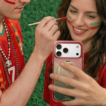 iPhone 17 Pro/18 Pro OStand Q3 Air World Cup Serisi Magsafe Kılıf - Kırmızı-Yeşil 6