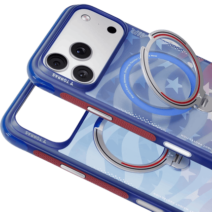iPhone 17 Pro/18 Pro OStand Q3 Air World Cup Serisi Magsafe Kılıf - Kırmızı-Mavi 2