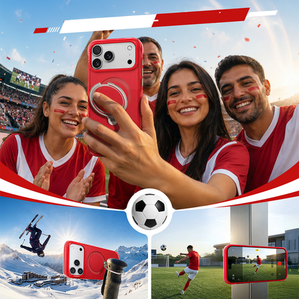 iPhone 17 Pro/18 Pro OStand Q3 Air World Cup Serisi Magsafe Kılıf - Kırmızı 2 9