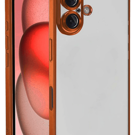 iPhone 17 Razer Lensli Silikon Kılıf - Turuncu