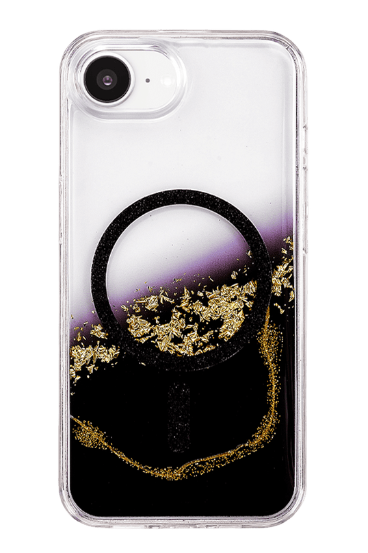 iPhone 17E Lotus Simli Magsafe Kapak Kılıf - Siyah 3