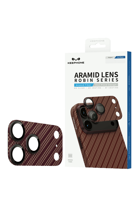 iPhone 18 Pro Kevlar Robin Kamera Lens Koruyucu - Bordo