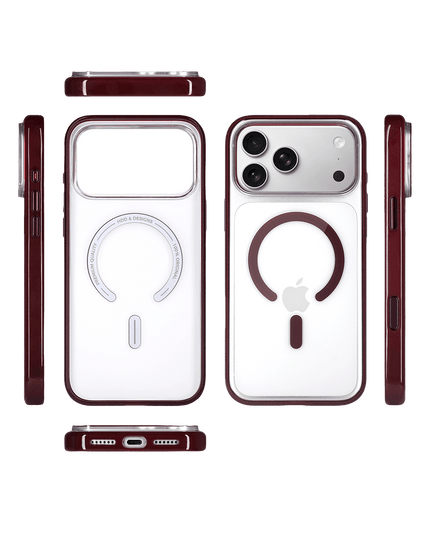 iPhone 18 Pro Max /17 Pro Max HBC-421 Lya Magsafe Kapak Kılıf - Bordo 3