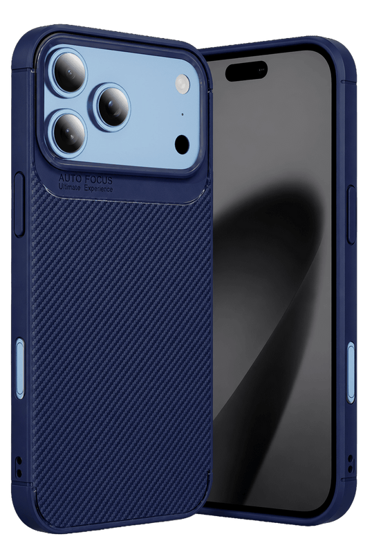 iPhone 18 Pro Max Auto Focus Karbon Kapak Kılıf - Lacivert