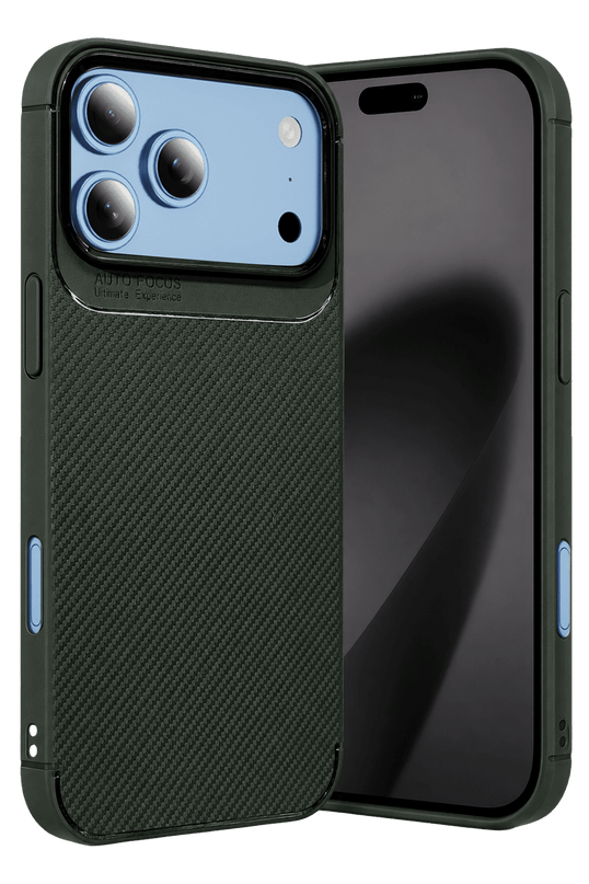 iPhone 18 Pro Max Auto Focus Karbon Kapak Kılıf - Yeşil