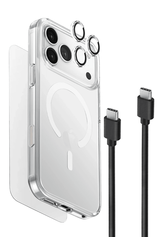 iPhone 18 Pro Max Clearvue Essential (60W Kablo Dahil) Magsafe 4in1 Set Kapak Kılıf