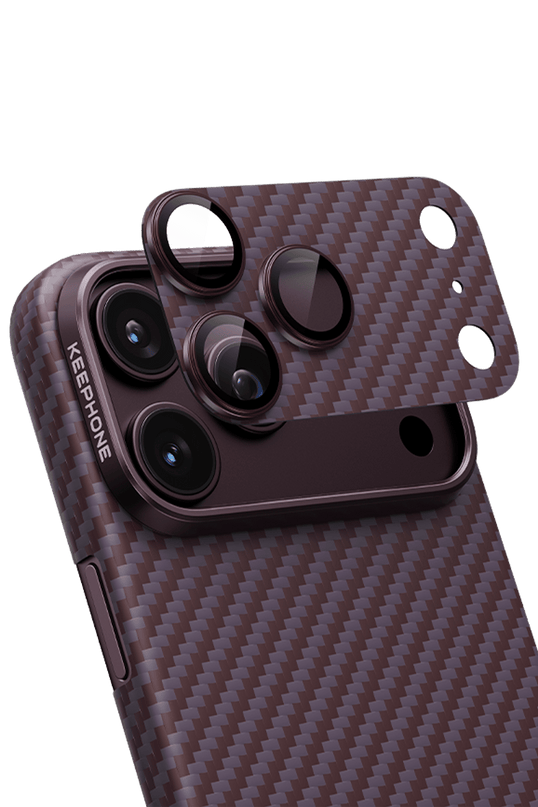 iPhone 18 Pro Max Kevlar Kamera Lens - Bordo 2