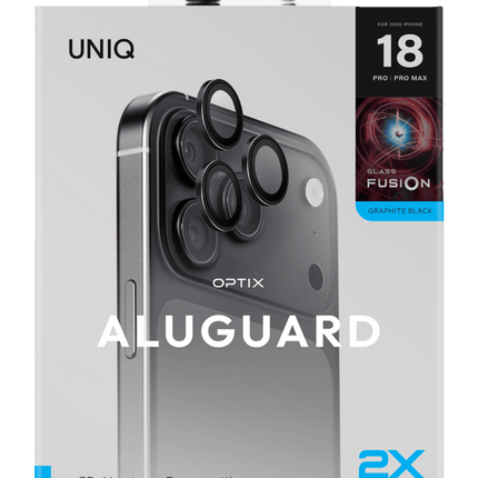 iPhone 18 Pro Max Optix Aluguard Kamera Lens Koruyucu - Siyah