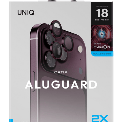 iPhone 18 Pro Max Optix Aluguard Kamera Lens Koruyucu - Bordo