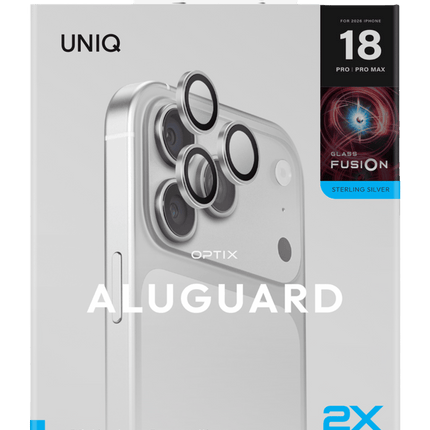iPhone 18 Pro Max Optix Aluguard Kamera Lens Koruyucu - Gümüş