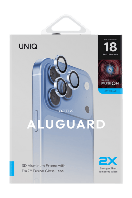 iPhone 18 Pro Max Optix Aluguard Kamera Lens Koruyucu - Açık Mavi