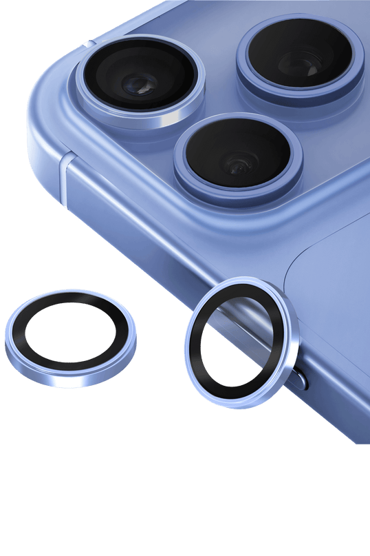 iPhone 18 Pro Max Optix Prime Çelik Çerçeveli Sapphire Kamera Lens Koruyucu - Açık Mavi 2