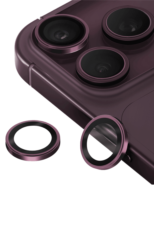 iPhone 18 Pro Max Optix Prime Çelik Çerçeveli Sapphire Kamera Lens Koruyucu - Bordo 2