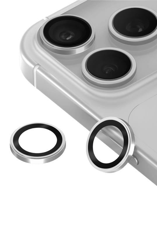 iPhone 18 Pro Max Optix Prime Çelik Çerçeveli Sapphire Kamera Lens Koruyucu - Gümüş 2
