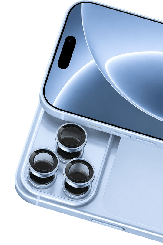iPhone 18 Pro Max Raze Metal Kamera Lens - Açık Mavi 2