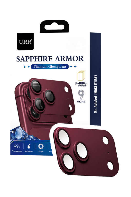 iPhone 18 Pro Max Sapphire Armor Kamera Lens Koruyucu - Bordo