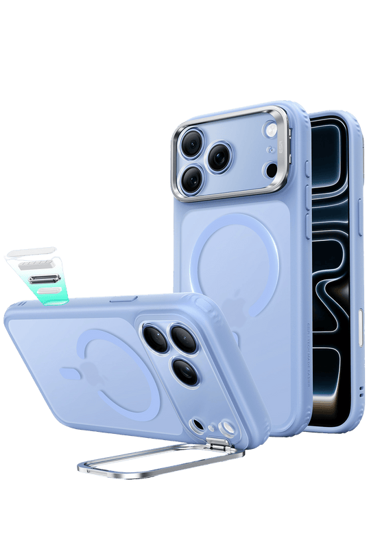 iPhone 18 Pro Max/17 Pro Max Classic Hybrid Magsafe Standlı Kapak Kılıf - Açık Mavi 2
