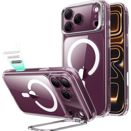 iPhone 18 Pro Max/17 Pro Max Classic Hybrid Magsafe Standlı Kapak Kılıf - Şeffaf 2