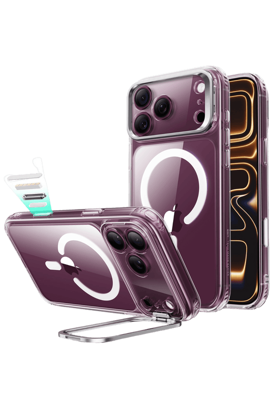 iPhone 18 Pro Max/17 Pro Max Classic Hybrid Magsafe Standlı Kapak Kılıf - Şeffaf 2