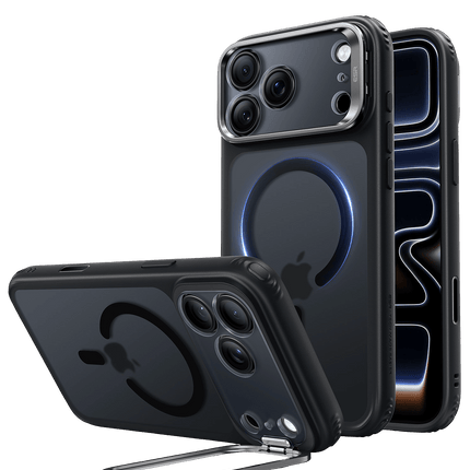 iPhone 18 Pro Max/17 Pro Max Classic Hybrid Magsafe Standlı Kapak Kılıf - Siyah 2