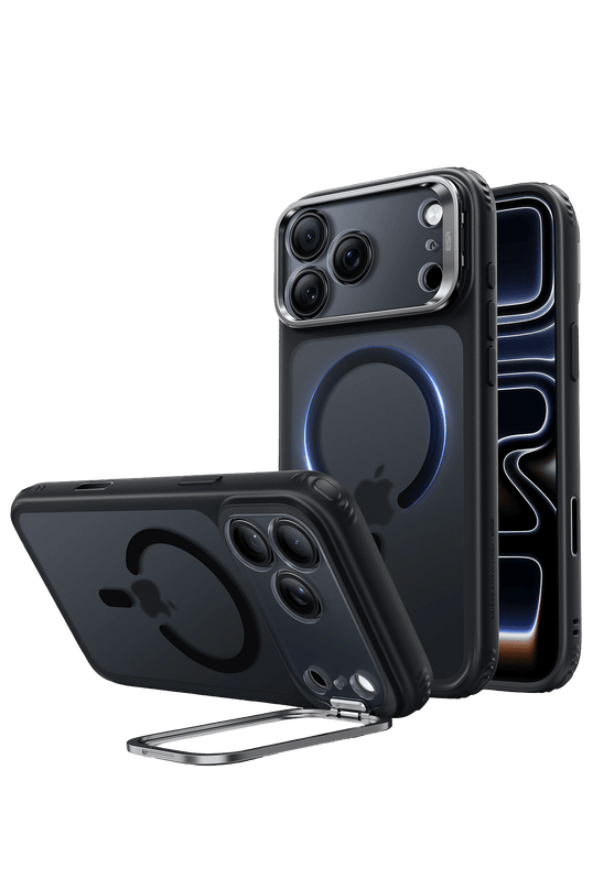 iPhone 18 Pro Max/17 Pro Max Classic Hybrid Magsafe Standlı Kapak Kılıf - Siyah 2