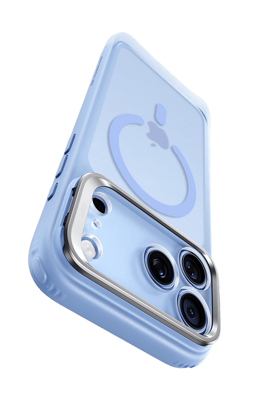 iPhone 18 Pro Max/17 Pro Max Classic Hybrid Magsafe Standlı Kapak Kılıf - Açık Mavi 3