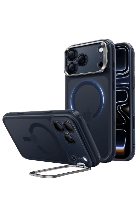 iPhone 18 Pro Max/17 Pro Max Classic Hybrid Magsafe Standlı Kapak Kılıf - Mavi