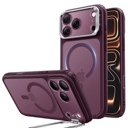 iPhone 18 Pro Max/17 Pro Max Classic Hybrid Magsafe Standlı Kapak Kılıf - Bordo